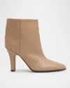 The Row Prudens Leather Stiletto Ankle Booties In Lma Lama