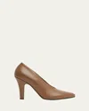 The Row 90mm Prudens Leather Pumps In Faw Fawn