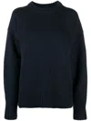 The Row Puff-sleeved Knit Sweater In Blue