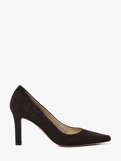The Row Pumps Carla 80 In Suede In Brown