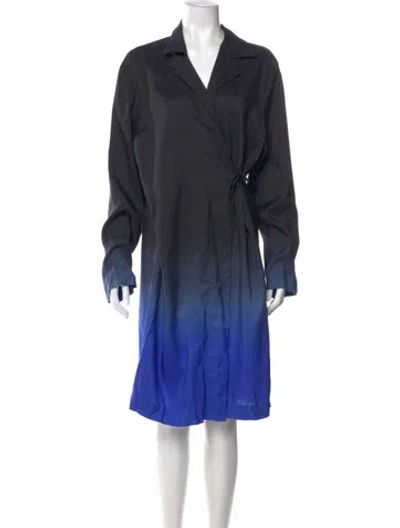 Pre-owned The Row Pura Wrap Midi Length Dress In Blue