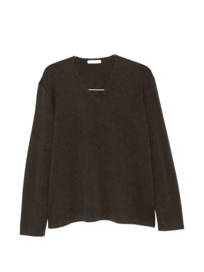 The Row Purin V-neck Sweater In Brown