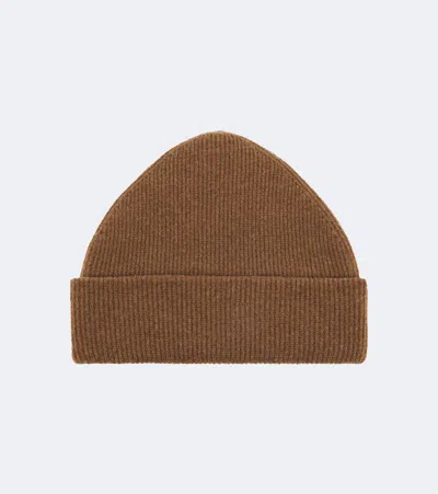 The Row Qais Wool Beanie In Brown