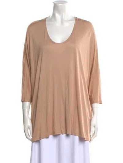 Pre-owned The Row Quarter Sleeve Scoop Neck T-shirt In Neutral