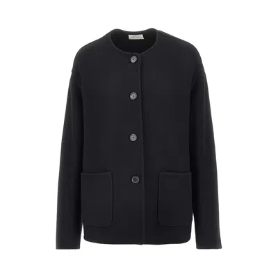 The Row 'quintus' Double Cloth Jacket In Black