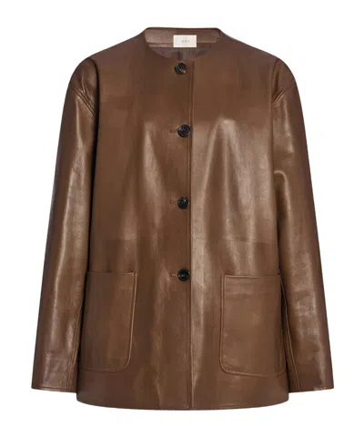 The Row Quintus Jacket In Brown