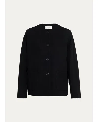 The Row Quintus Wool-cashmere Single-breasted Jacket In Black