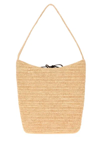 The Row Raffia Alma Mini Shoulder Handbag In Purple