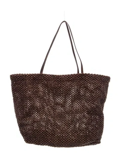 Pre-owned The Row Raffia Barn Tote Large In Brown