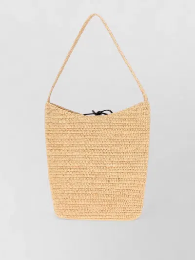 The Row Raffia Alma Mini Shoulder Handbag In Purple
