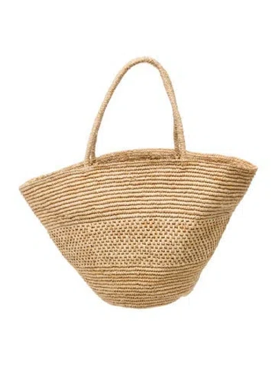 Pre-owned The Row Raffia Emilie Large In Neutral