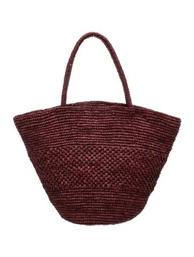 Pre-owned The Row Raffia Emilie Medium In Burgundy