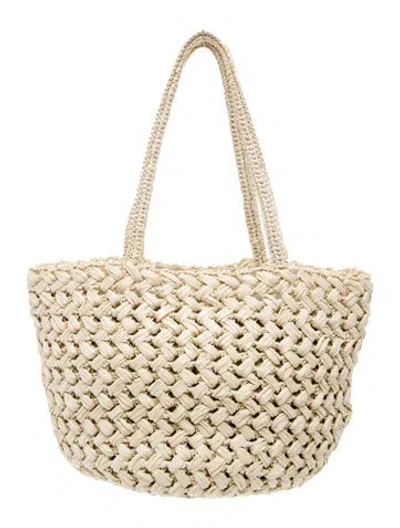 Pre-owned The Row Raffia Estelle Large In Neutral