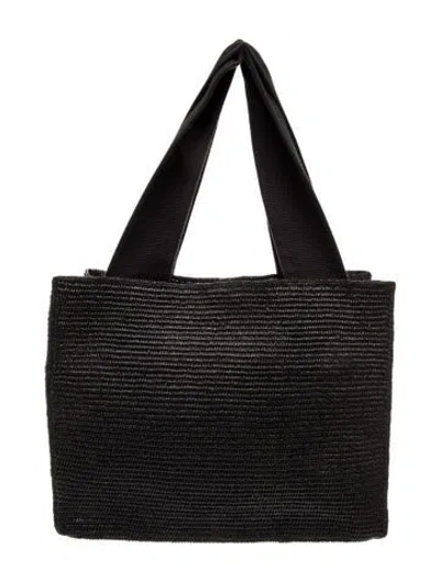 Pre-owned The Row Raffia Loretta Tote In Black