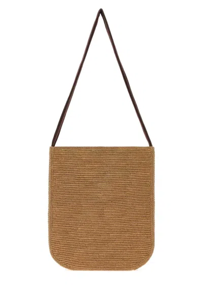 The Row Raffia Lori Shopping Handbag In Purple
