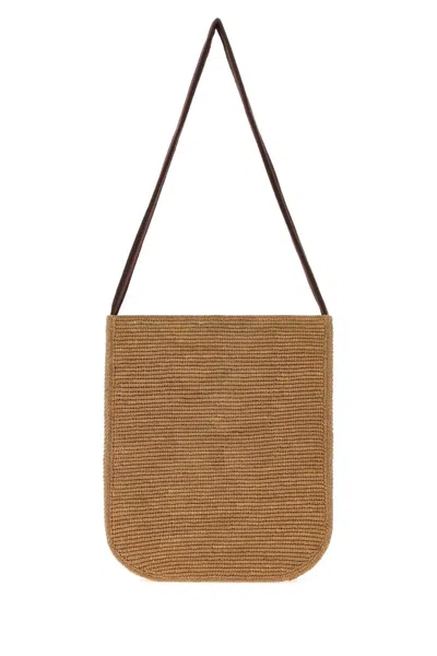 The Row Raffia Lori Shopping Handbag In Purple