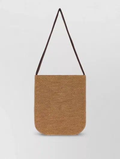 The Row Raffia Lori Shopping Handbag In Purple