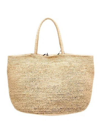 Pre-owned The Row Raffia Tote In Neutral