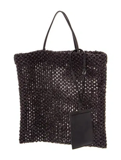 Pre-owned The Row Raffia Tote W/ Tags In Black