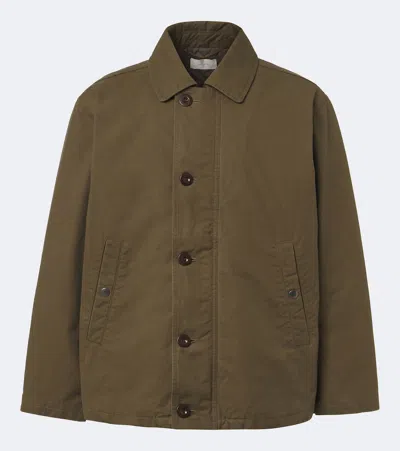 The Row Canvas Rafi Jacket Collared Long Sleeves In Brown