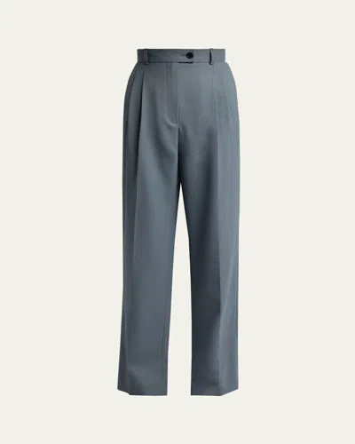 The Row Ragnar Tapered Wool Suiting Pants In Gray