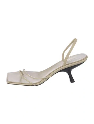 Pre-owned The Row Rai Leather Sandals In Neutrals