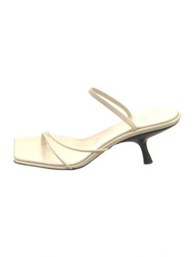 Pre-owned The Row Rai Leather Slides In White