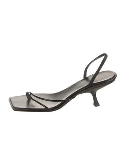 Pre-owned The Row Rai Leather Slingback Sandals In Black