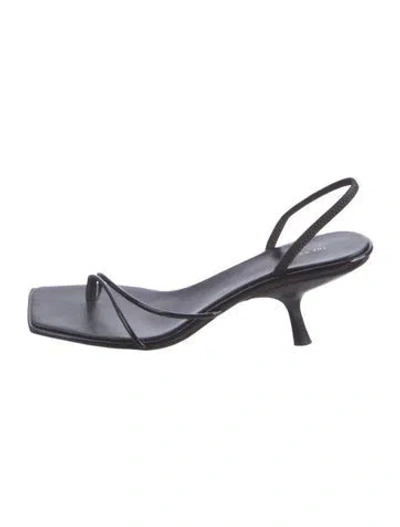 Pre-owned The Row Rai Leather Slingback Sandals In Black