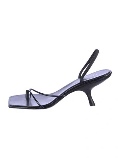 Pre-owned The Row Rai Leather Slingback Sandals In Blue