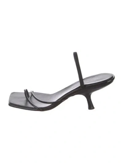 Pre-owned The Row Rai Patent Leather Slingback Sandals In Black
