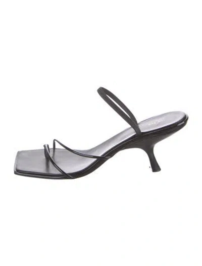 Pre-owned The Row Rai Patent Leather Slingback Sandals In Black