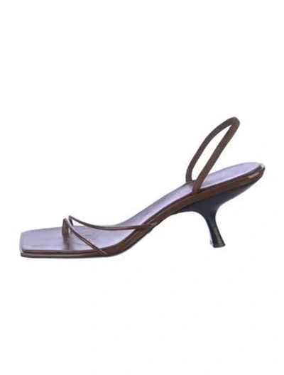 Pre-owned The Row Rai Sandal Leather Slingback Sandals In Blue