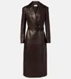 The Row Raisa Leather Coat In Brown