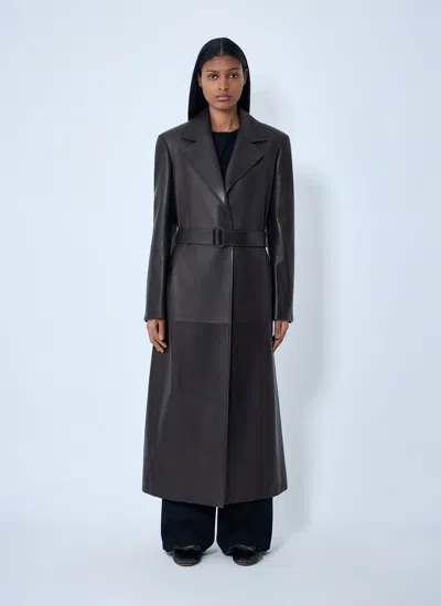 The Row Raisa Notched-lapels Belted Coat In Brown
