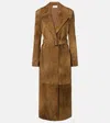 The Row Raisa Suede Coat In Brown