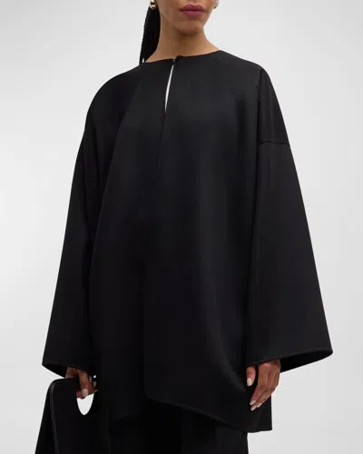 The Row Raj Cashmere-silk Jacket In Black