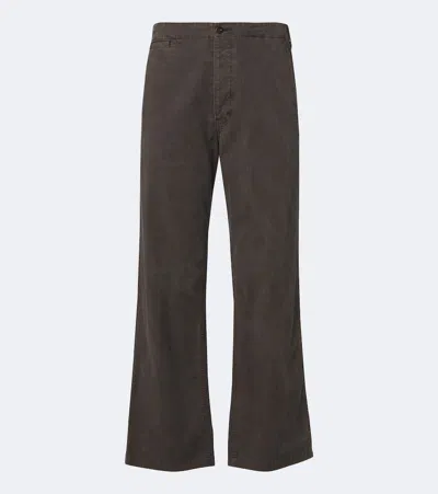 The Row Ramil Cotton Wide-leg Pants In Brown