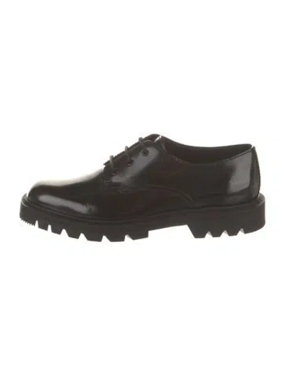 Pre-owned The Row Ranger Derby Leather Oxfords In Black