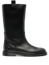 The Row Ranger Leather Boots In Schwarz