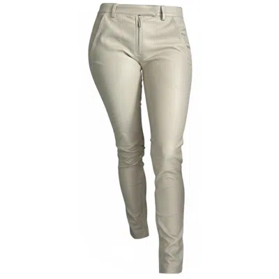 Pre-owned The Row Rare  Cream Lambskin Leather Skinny Pants Us 2 Authentic Designer Luxury In White