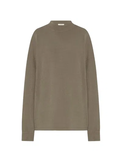 The Row Raveena Long-sleeve Sweater In Brown