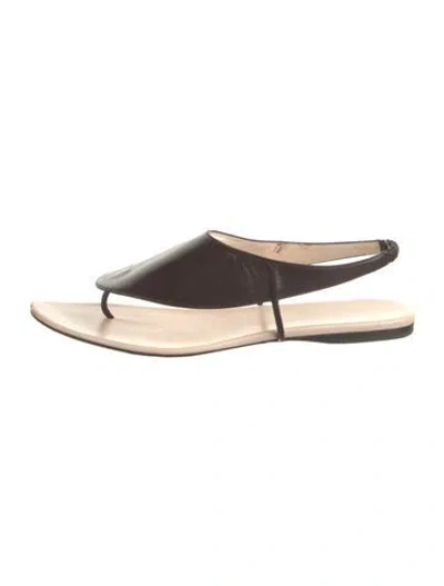Pre-owned The Row Ravello Leather Slingback Sandals In Brown