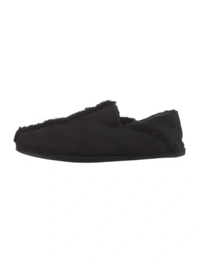 Pre-owned The Row Ravy Suede Slippers In Black