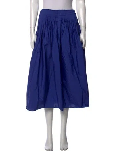 Pre-owned The Row Raw-edge Trim Midi Length Skirt In Blue