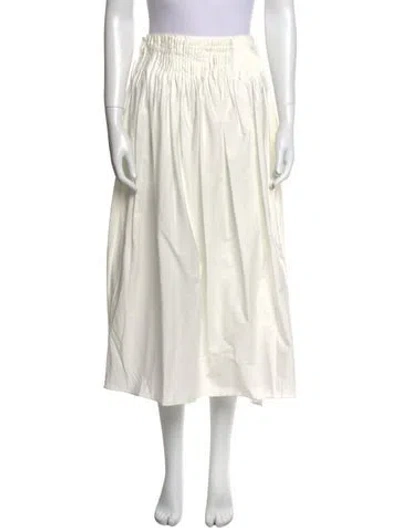 Pre-owned The Row Raw-edge Trim Midi Length Skirt In Neutral