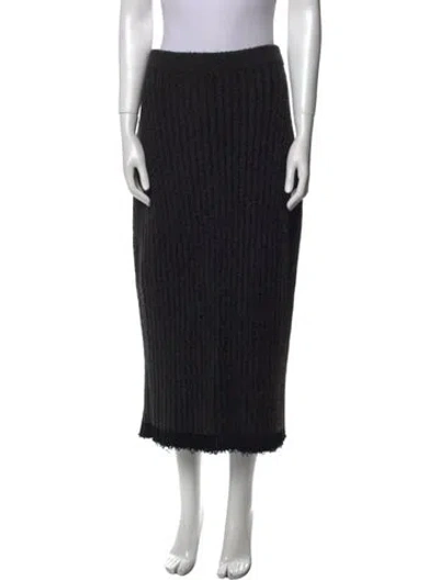 Pre-owned The Row Raw-edge Trim Midi Length Skirt W/ Tags In Gray