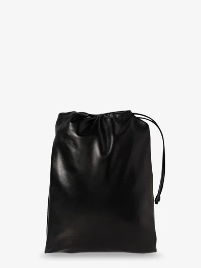 The Row Ray Leather Clutch Bag In Black