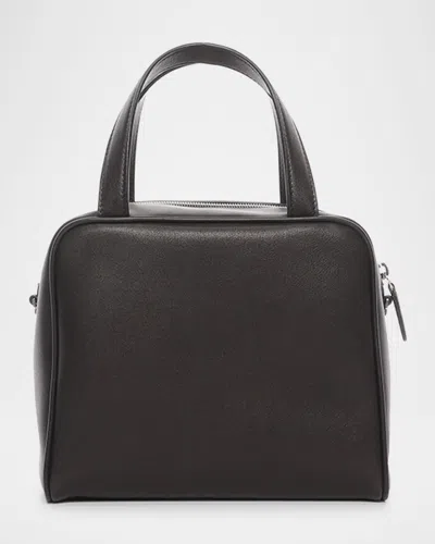 The Row Ray Top-handle Bag In Napa Leather In Black