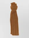 The Row Rectangular Knitted Ribbed Scarf In Brown